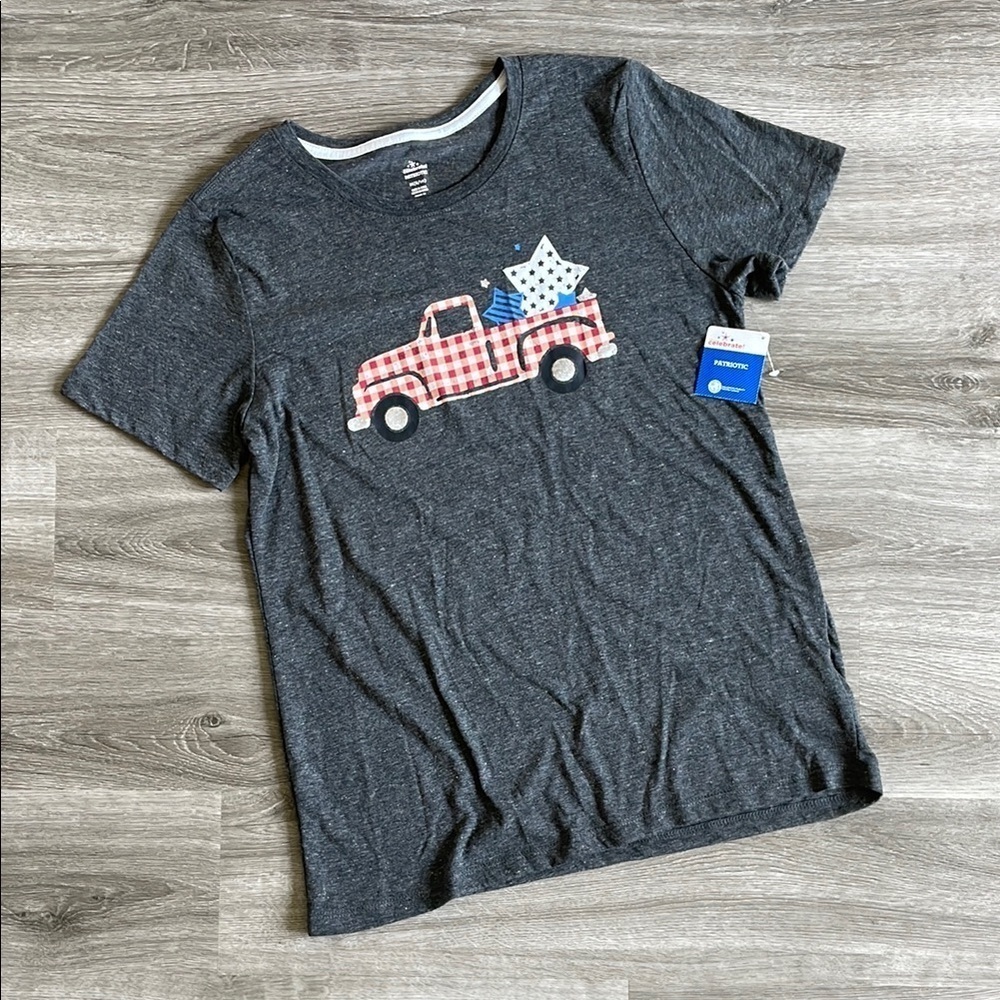 NEW Gray T-Shirt with Red Truck Design